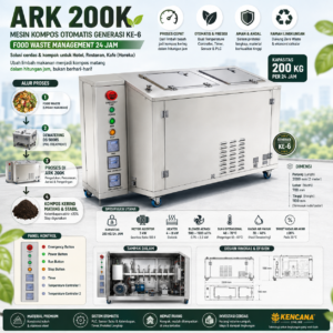 ARK 200K: Mesin Pengolah Food Waste 24 Jam untuk Hotel, Restoran, dan Kafe